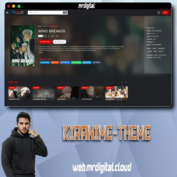 Kiranime – Anime Streaming Wordpress Theme